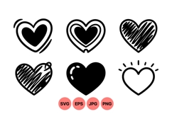 Hand Drawn Heart SVG Clipart for Valentine Design Product Image 1