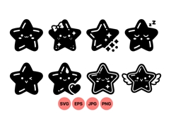 Cute Kawaii Star Cartoon Clipart Illustrations Product Image 1
