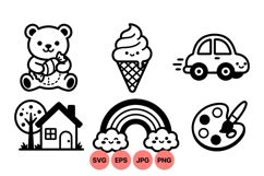 Cute Kids Vector Icons For Craft Projects Product Image 1