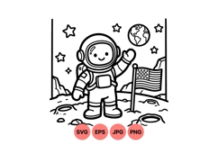 Cute Astronaut Vector Clipart For Kids Product Image 1