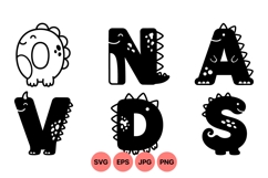 Cute Dinosaur Alphabet Letter Clipart For Kids Product Image 1