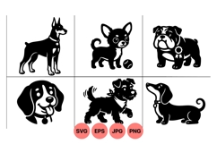 Vector Dog Silhouettes for Kids and Crafts Product Image 1