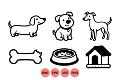 Hand Drawn Cute Dog Icons For Pet Designs Product Image 1