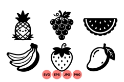 Hand Drawn Cute Fruit Icon Clipart Design Product Image 1