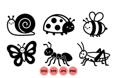 Cute Cartoon Insect Clipart Illustrations Product Image 1
