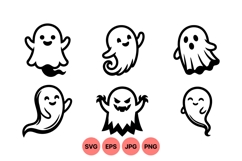 Cute Halloween Ghost Vector Clipart For Crafts Product Image 1
