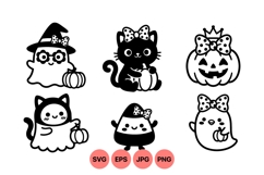 Adorable Halloween Character Clipart For Crafts Product Image 1