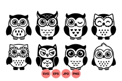 Cute Owl Silhouettes Vector Clipart Product Image 1