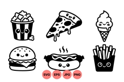 Kawaii Cute Fast Food Cartoon Clipart Product Image 1