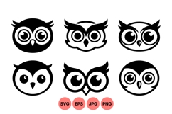 Vector Owl Faces Clipart For Craft Projects Product Image 1
