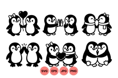 Cute Penguin Love Clipart for Valentine Art Product Image 1