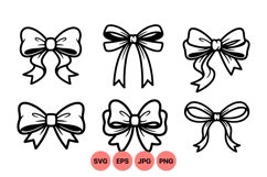 Hand Drawn Ribbon Bow Vector Clipart Product Image 1
