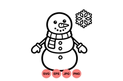 Hand Drawn Snowman Illustration For Winter Crafts Product Image 1