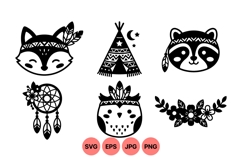 Boho Woodland Animal Clipart for Crafts Product Image 1