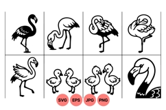 Stylized Flamingo Silhouette Clipart For Crafts Product Image 1