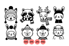 Cute Winter Animal Clipart For Craft Projects Product Image 1