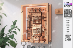European Alley Key Holder Laser Cut | Wall Decor | Key Rack Product Image 1