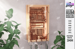 European Alley Key Holder Laser Cut | Wall Decor | Key Rack Product Image 1