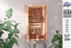 European Alley Key Holder Laser Cut | Wall Decor | Key Rack Product Image 1