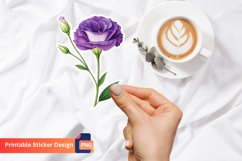 Eustoma Flower Sticker, Floral Sticker, Bouquet Sticker Product Image 1