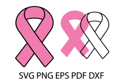 Breast cancer awareness ribbon, layered color file for cutti Product Image 1