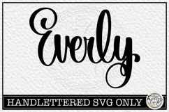 Everly - Handlettered Name SVG Cut file Product Image 1