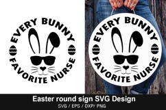 Easter Round Sign SVG Design - Follow the bunny he has choco Product Image 2
