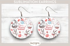 Every Bunny Welcome v1 Round Earrings Sublimation Product Image 1