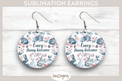 Every Bunny Welcome v10 Round Earrings Sublimation Product Image 1