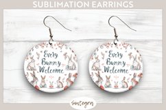 Every Bunny Welcome v2 Round Earrings Sublimation Product Image 1