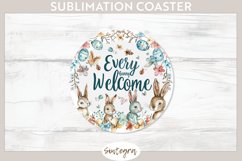 Every Bunny Welcome v5 Round Coaster Sublimation Product Image 1