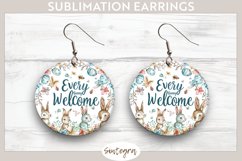 Every Bunny Welcome v5 Round Earrings Sublimation Product Image 1