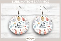Every Bunny Welcome v6 Round Earrings Sublimation Product Image 1