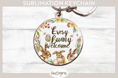Every Bunny Welcome v7 Round Keychain Sublimation Product Image 1