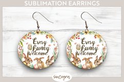 Every Bunny Welcome v7 Round Earrings Sublimation Product Image 1