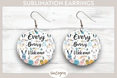 Every Bunny Welcome v8 Round Earrings Sublimation Product Image 1