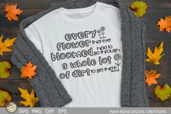 never give up quote svg being used on a white shirt