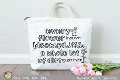 motivational cut file quote being used on a white tote bag