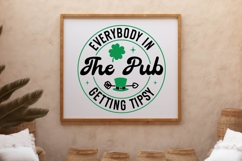 Everybody In The Pub Getting Tipsy Sign SVG Design Product Image 2