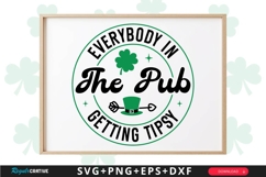 Everybody In The Pub Getting Tipsy Sign SVG Design Product Image 1