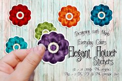 Elegant Colorful Flowers - Printable Stickers Product Image 1