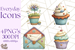 Pastel Everyday Icons Clipart PNG, Home And Lifestyle Png Product Image 1