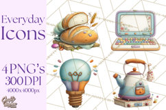 Pastel Everyday Icons Clipart PNG, Home And Lifestyle Png Product Image 1