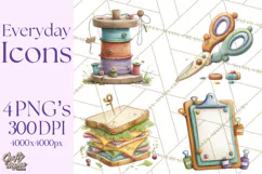 Pastel Everyday Icons Clipart PNG, Home And Lifestyle Png Product Image 1