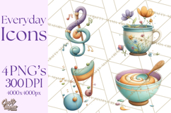 Pastel Everyday Icons Clipart PNG, Home And Lifestyle Png Product Image 1