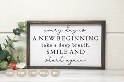 Every day is a new Beginning | Motivational Sign Svg Product Image 1