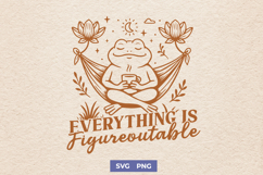 Everything is Figureoutable SVG Cute Frog Meditation Design Product Image 1