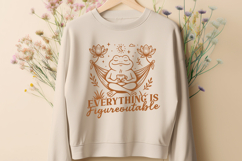 Everything is Figureoutable SVG Cute Frog Meditation Design Product Image 3