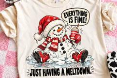 Everything Is Fine Just Having a Meltdown Funny Christmas Product Image 1