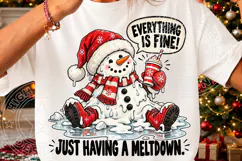 Everything Is Fine Just Having a Meltdown Funny Christmas Product Image 3